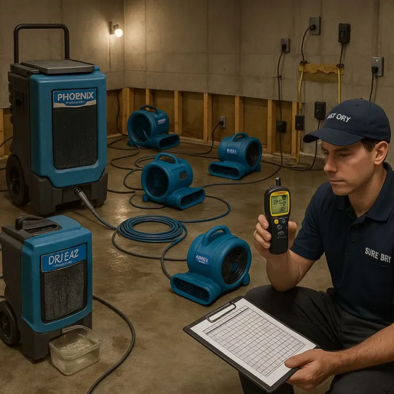 Structural Drying and Dehumidification process in Exeter, PA